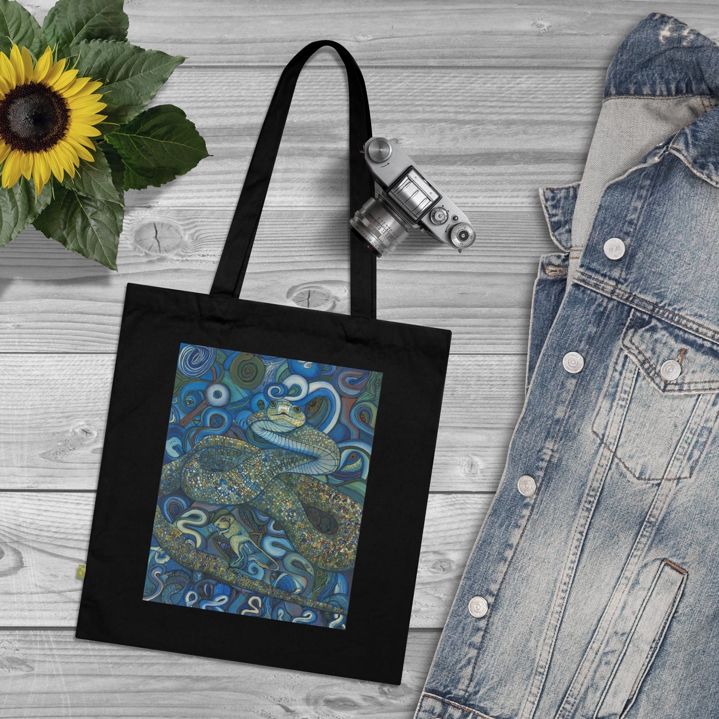 Infinity 8 serpent of good fortune, Organic Cotton Tote Bag